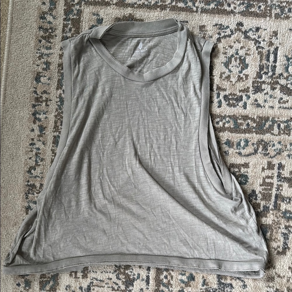 FP Movement Gray Cut Out Muscle Tee Relaxed Style